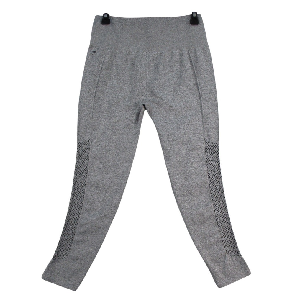 Fabletics Womens Heather Grey Seamless Mesh Panel High Waisted Leggings Size S